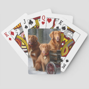 Baraja De Cartas Nova Scotia Duck Toller Retriever Nevado Trineo