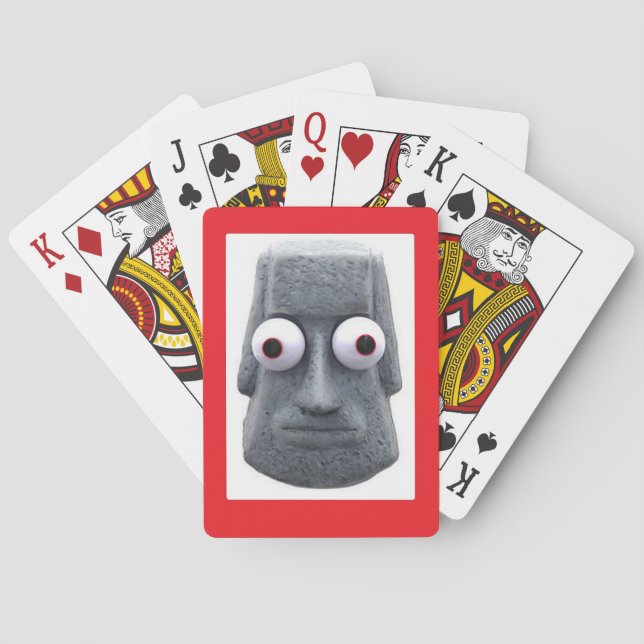 Baraja De Cartas Novedad de Bug-Eyed Moai (Reverso)