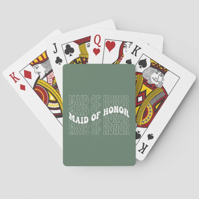Baraja De Cartas Novia Retro Dama de Honor (Reverso)