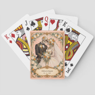 Baraja De Cartas Novia y Novio Esqueleto Personalizados Favor de Bo