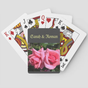 Baraja De Cartas novia y novio rosas rosados calientes boda