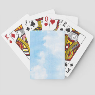 Baraja De Cartas Nubes acuarelas y fondo del cielo
