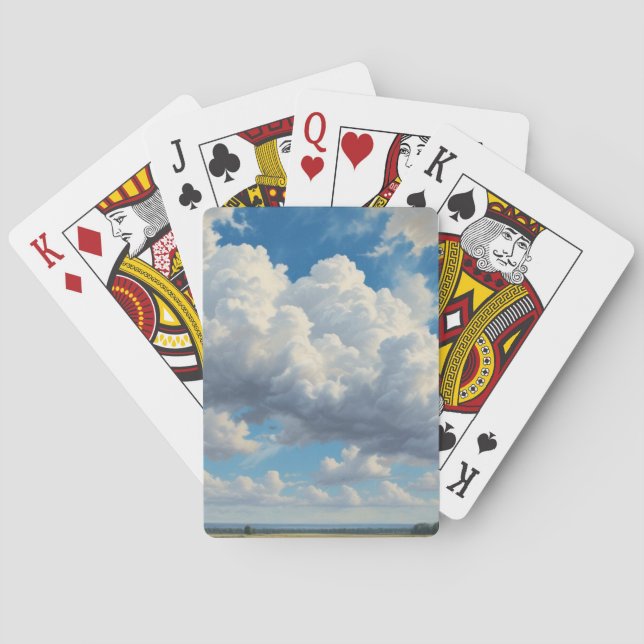 Baraja De Cartas Nubes blancas y cielo azul despejado (Reverso)