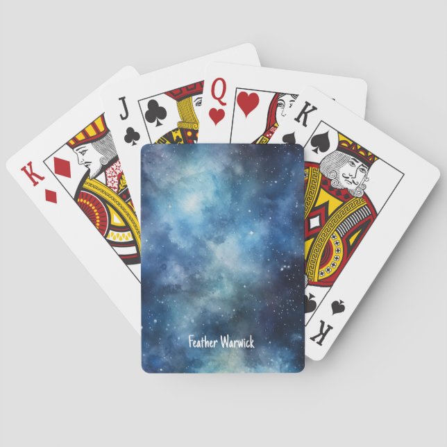 Baraja De Cartas Nubes celestes del Universo Azul (Reverso)