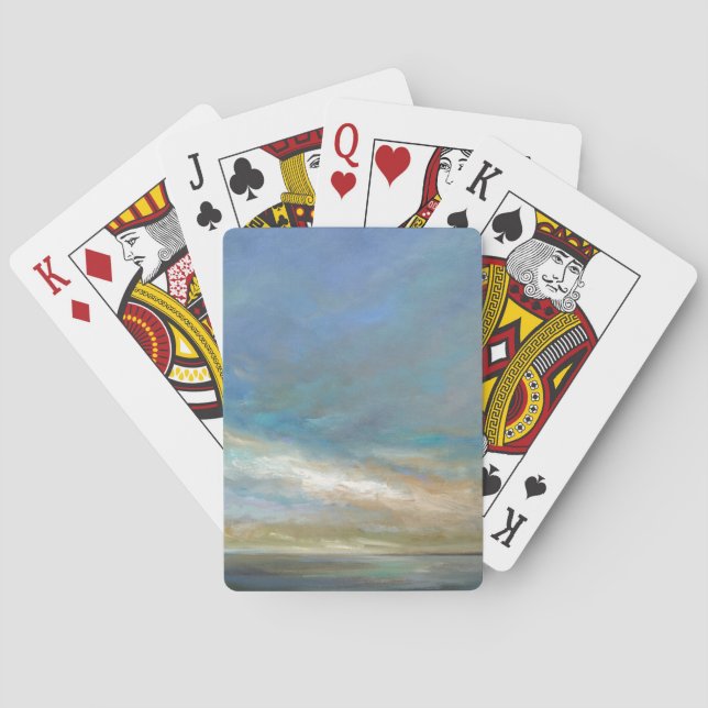Baraja De Cartas Nubes costeras con océano (Reverso)