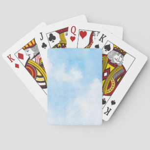 Baraja De Cartas Nubes de la acuarela y fondo del cielo