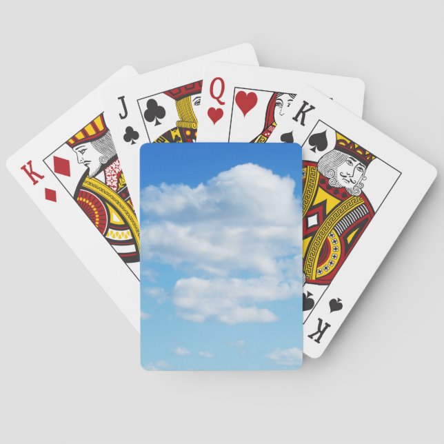 Baraja De Cartas Nubes esponjosas y cielo azul (Reverso)