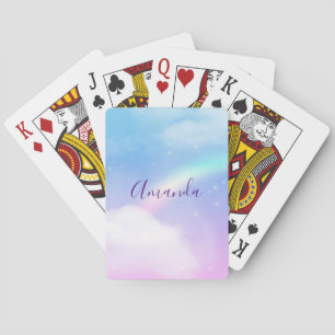 Baraja De Cartas Nubes mágicas pasteles y arcoiris
