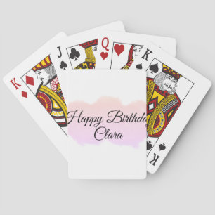Baraja De Cartas Nubes naranjas rosas pastel feliz cumpleaños moder