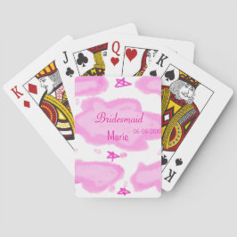 Baraja De Cartas nubes rosas estrellas pastel bridesmaid giratorio 