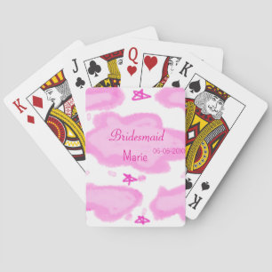 Baraja De Cartas nubes rosas estrellas pastel bridesmaid giratorio