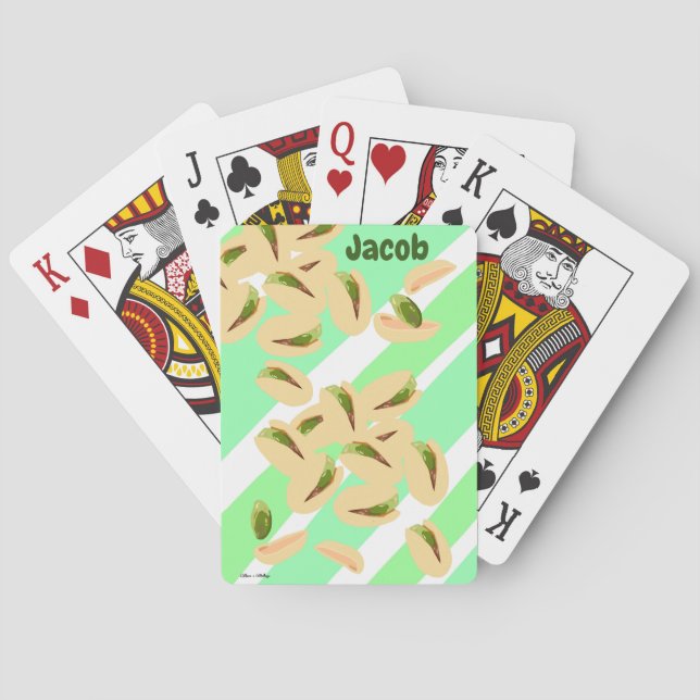 Baraja De Cartas Nueces de Pistacho Personalizadas (Reverso)