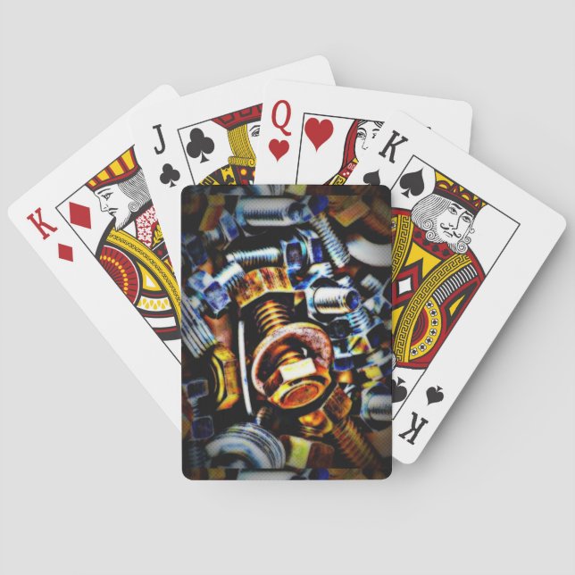 Baraja De Cartas Nueces y pernos de arte pop (Reverso)