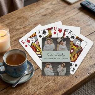 Baraja De Cartas Nuestra familia elegante foto familiar con letra n