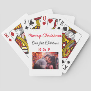 Baraja De Cartas Nuestra primera Navidad agregar nombre foto boda c