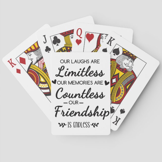 Baraja De Cartas Nuestra risa es ilimitada Cita de amistad (Reverso)