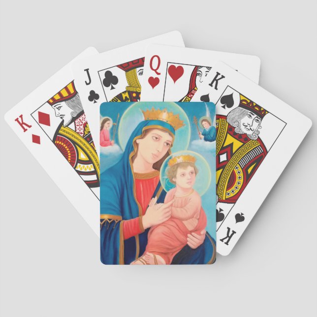 Baraja De Cartas Nuestra Señora de la Perpetua Ayuda Católica (Reverso)