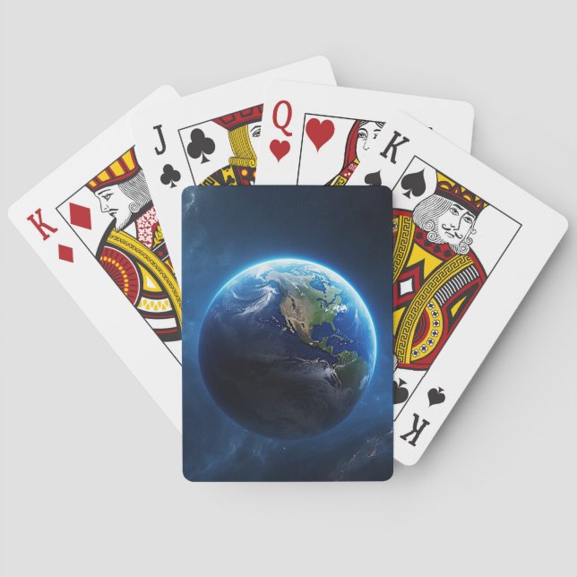 Baraja De Cartas Nuestro hogar zafiro en el espacio (Reverso)