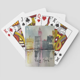 Baraja De Cartas Nueva York NYC Skyline Cityscape arte original 