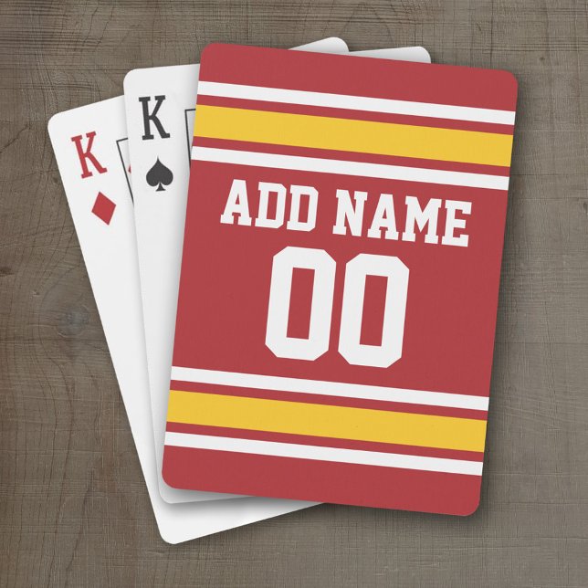 Baraja De Cartas Número de nombre personalizado de Jersey de Sports (Personalized Playing Cards - Sports Jersey Design)