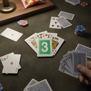 Baraja De Cartas Número tres tarjetas de reproducción
