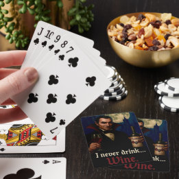 Baraja De Cartas “Nunca bebo… vino” Humor de terror vampiro