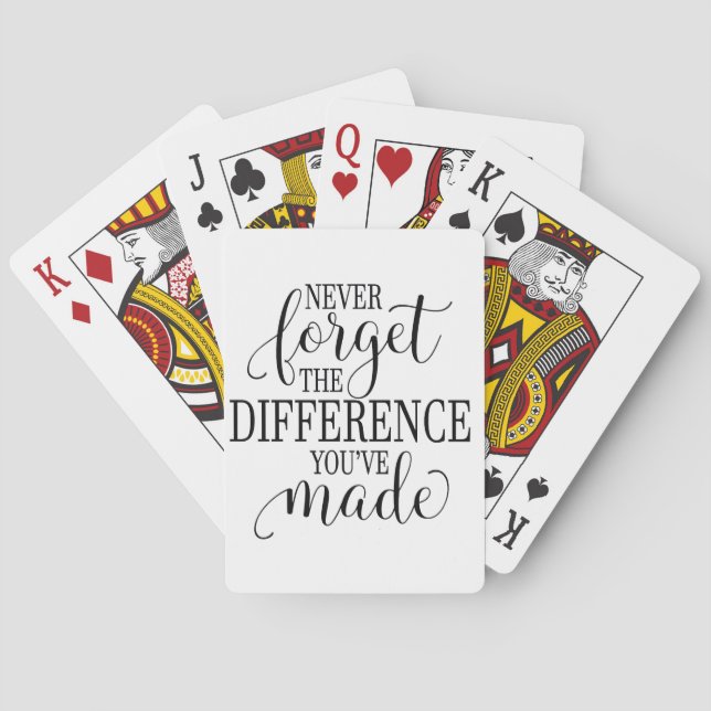 Baraja De Cartas Nunca Olvides la Diferencia que Has Hecho (Reverso)