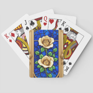 Baraja De Cartas Obra de arte de rosa dorada ornamentada