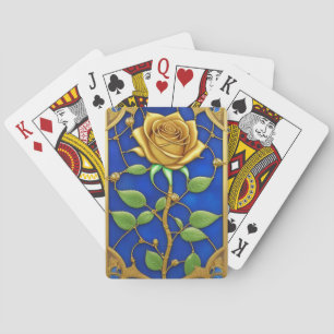 Baraja De Cartas Obra de arte de rosa dorada ornamentada