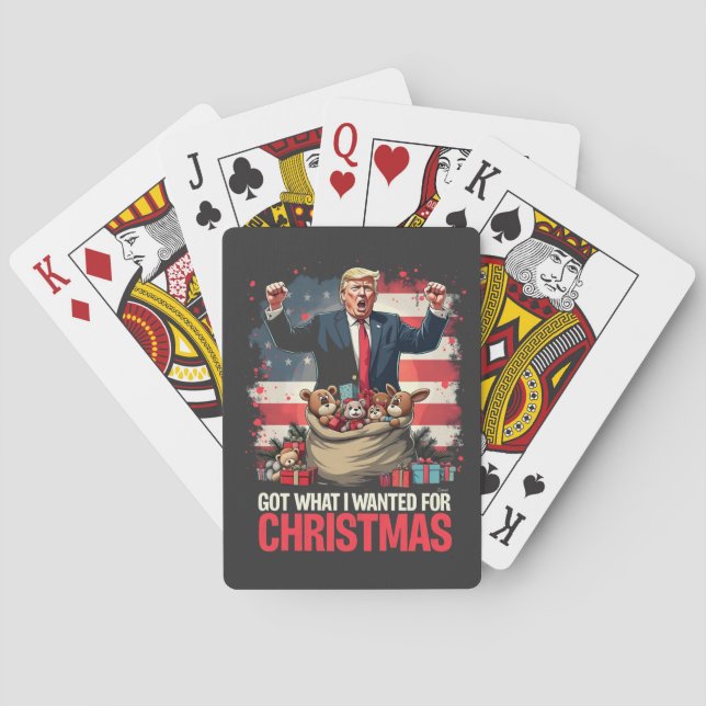 Baraja De Cartas Obtuve lo que quería para los Navidades Trump Sant (Reverso)
