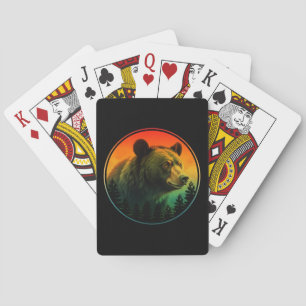 Baraja De Cartas Ocaso de oso naturaleza animal vida silvestre