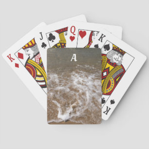 Baraja De Cartas Ocean Beach Monogramas First Water Waves Gift
