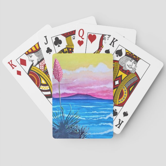 Baraja De Cartas Océano atardecer  (Reverso)