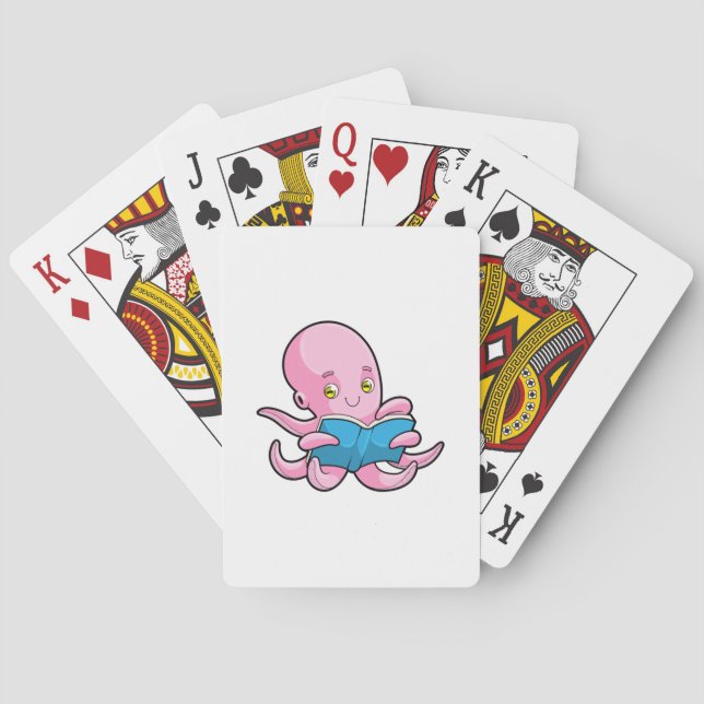 Baraja De Cartas Octopus al leer un libro (Reverso)