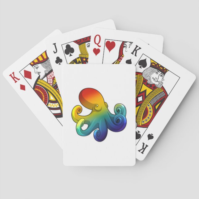 Baraja De Cartas Octopus con arcoiris (Reverso)