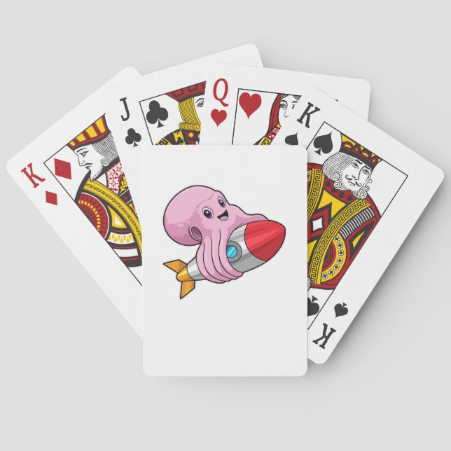 Baraja De Cartas Octopus con cohete (Reverso)