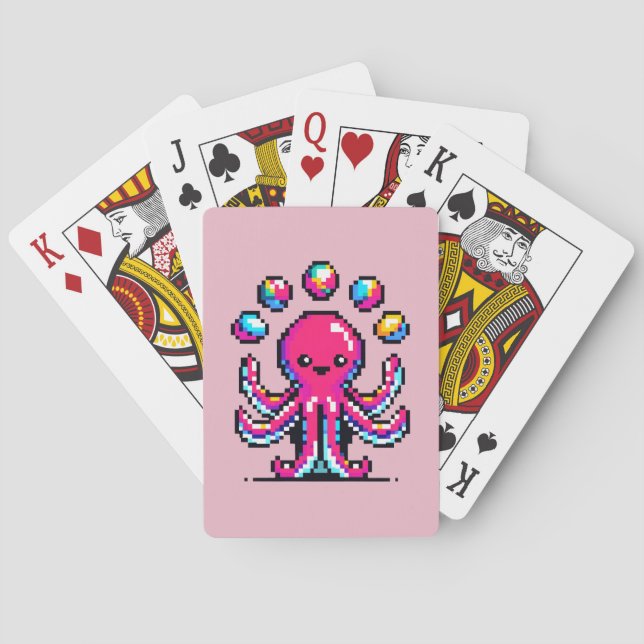Baraja De Cartas Octopus malabarillado - Gracioso diseño de circo d (Reverso)
