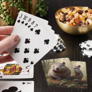 Baraja De Cartas "Oculto en el Bush: un wombat australiano salvaje"