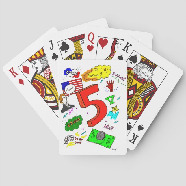 Baraja De Cartas Ode a cinco tarjetas de reproducción (Reverso)