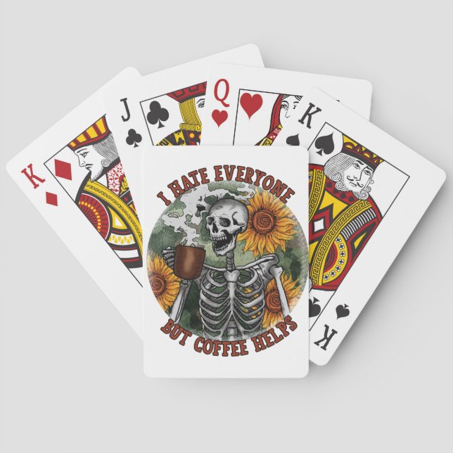 Baraja De Cartas Odio A Todos Pero El Café Ayuda (Reverso)