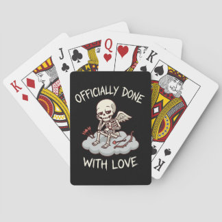 Baraja De Cartas Officially Done With Love Skeleton Cupid Design