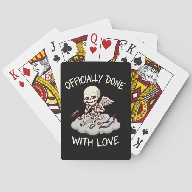 Baraja De Cartas Officially Done With Love Skeleton Cupid Design (Reverso)