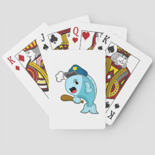 Baraja De Cartas Oficial de policía de peces Sombrero de policía