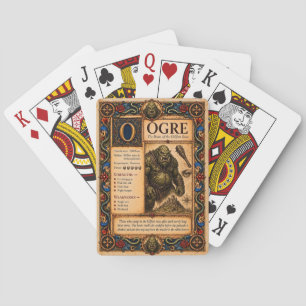 Baraja De Cartas Ogro, Arte de Bestiario Medieval
