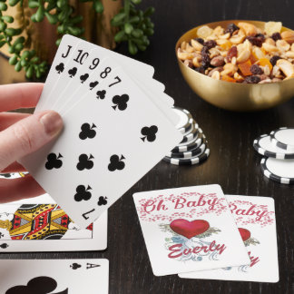 Baraja De Cartas Oh bebé chica rosa personalizada