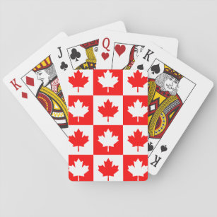 Baraja De Cartas ¡Oh! Canadá Red Maple Leaf Checkerboard Tarjetas d