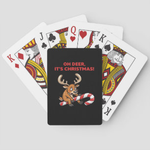Baraja De Cartas Oh Ciervo Es Navidad Reno Estresado Con Dulces