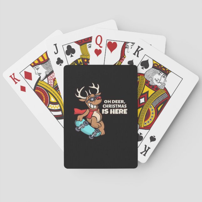 Baraja De Cartas Oh Deer Christmas Celebration Holiday Design  (Reverso)