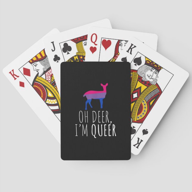 Baraja De Cartas Oh Deer Queer Bisexual Pride Gay Lesbian Design  (Reverso)
