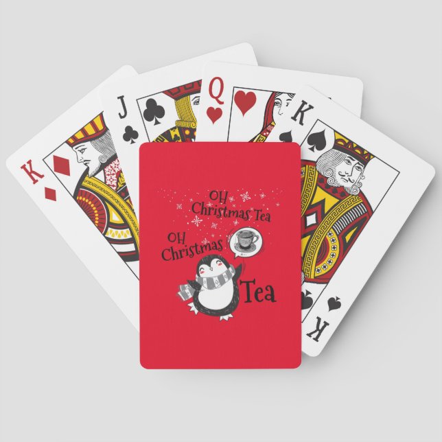 Baraja De Cartas Oh Navidades Tea Penguin Lover - Té Drinker (Reverso)